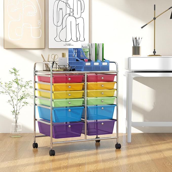GOFLAME 12-Drawer Rolling Storage Cart, Mobile Utility Cart - Image 9