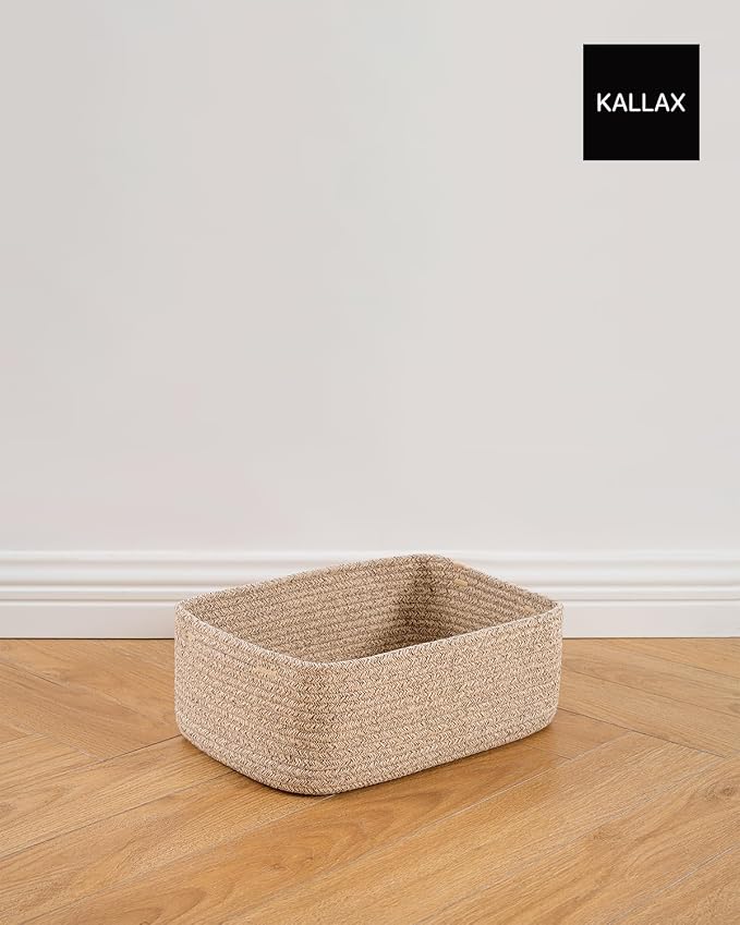 Small Woven Basket, 13.5 x 9.5 x 5 Inches, Storage Basket - Image 8
