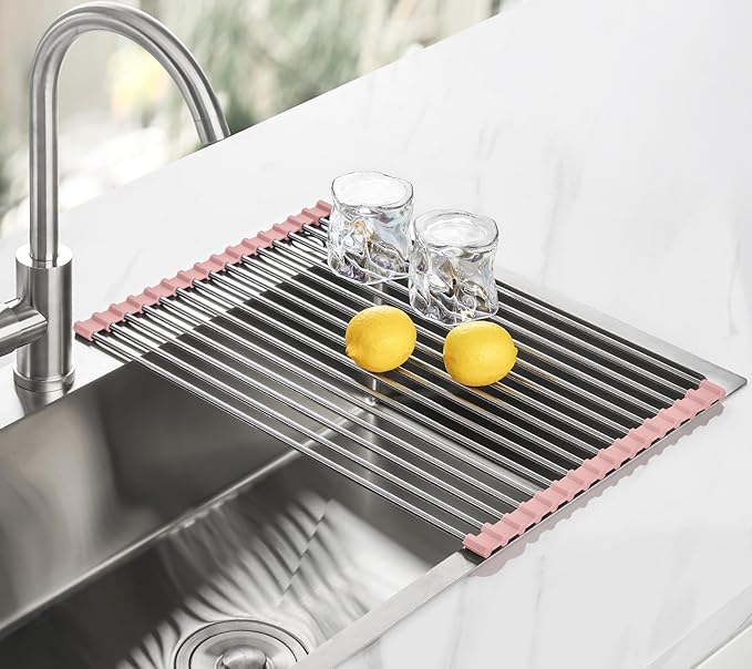 Tomorotec 17.7" x 12.5" Roll Up Dish Drying Rack Over Sink Drying Rack Sink - Image 8