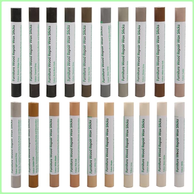 Furniture Markers Touch Up, 20 Colors Wood Filler Sticks, Wood Wax Crayons - Image 8