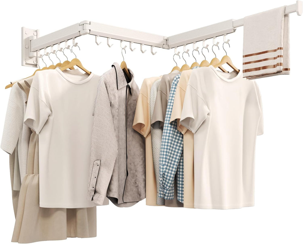 Wall Mounted Clothes Drying Rack, Collapsible Laundry Drying Rack, Retractable