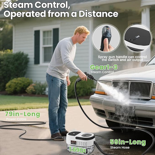 Handheld Steam Cleaner for Home, 2500W High Pressure Steam Cleaner for Car - Image 2