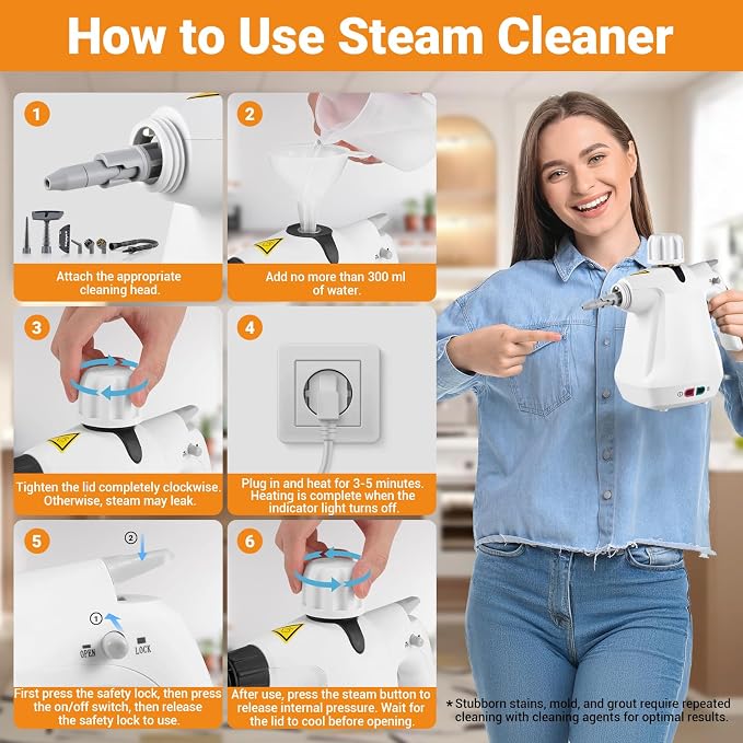 Pressurized Handheld Steam Cleaner - Image 7