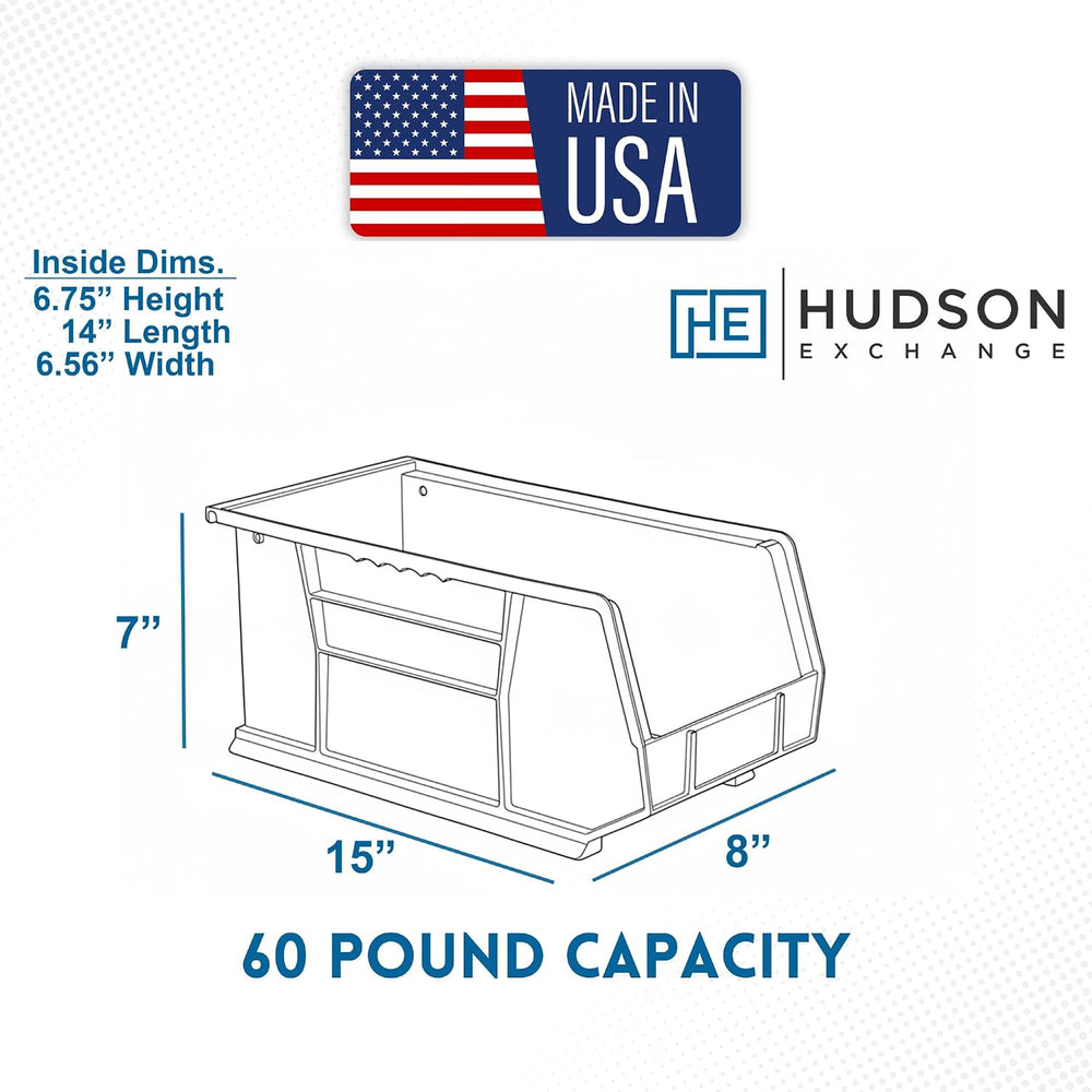 HE HUDSON EXCHANGE 15" x 8" x 7" (6 Pack) Plastic Stackable St...