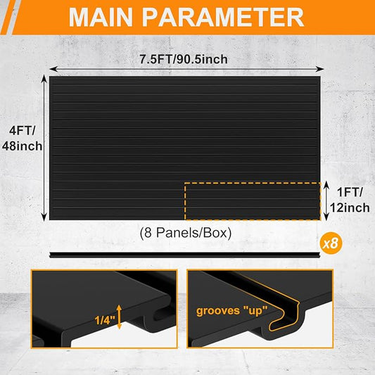 DoCred Slatwall Paneling Organizer, 4x7.5 FT PVC Garage Slat Wall Storage - Image 2
