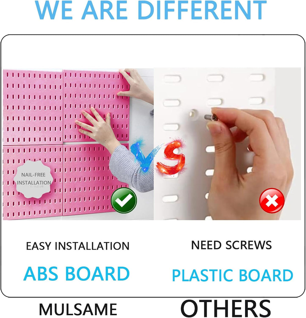 MULSAME Pegboard Combination Kit, 25.2" x 25.2" Wall Mounted Storag...