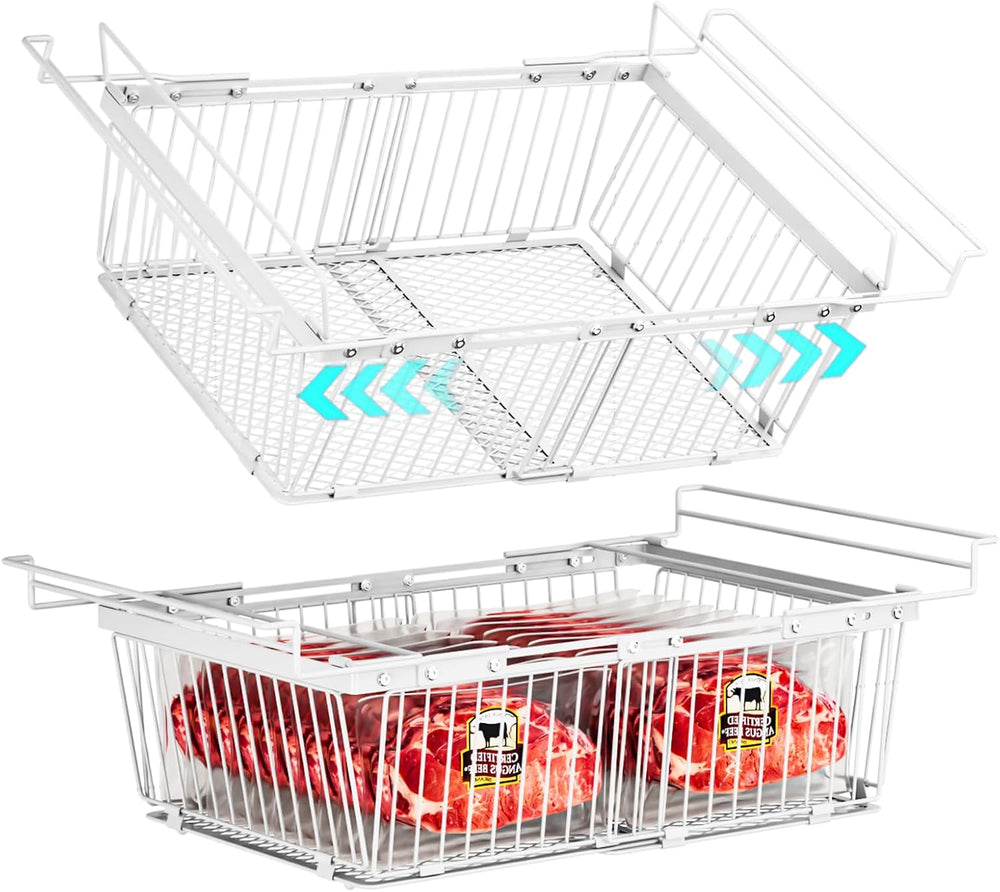 Hanging Freezer Organizer Bins for 5 to 20 Cu.Ft,Leak-Proof Bottom,2Pack