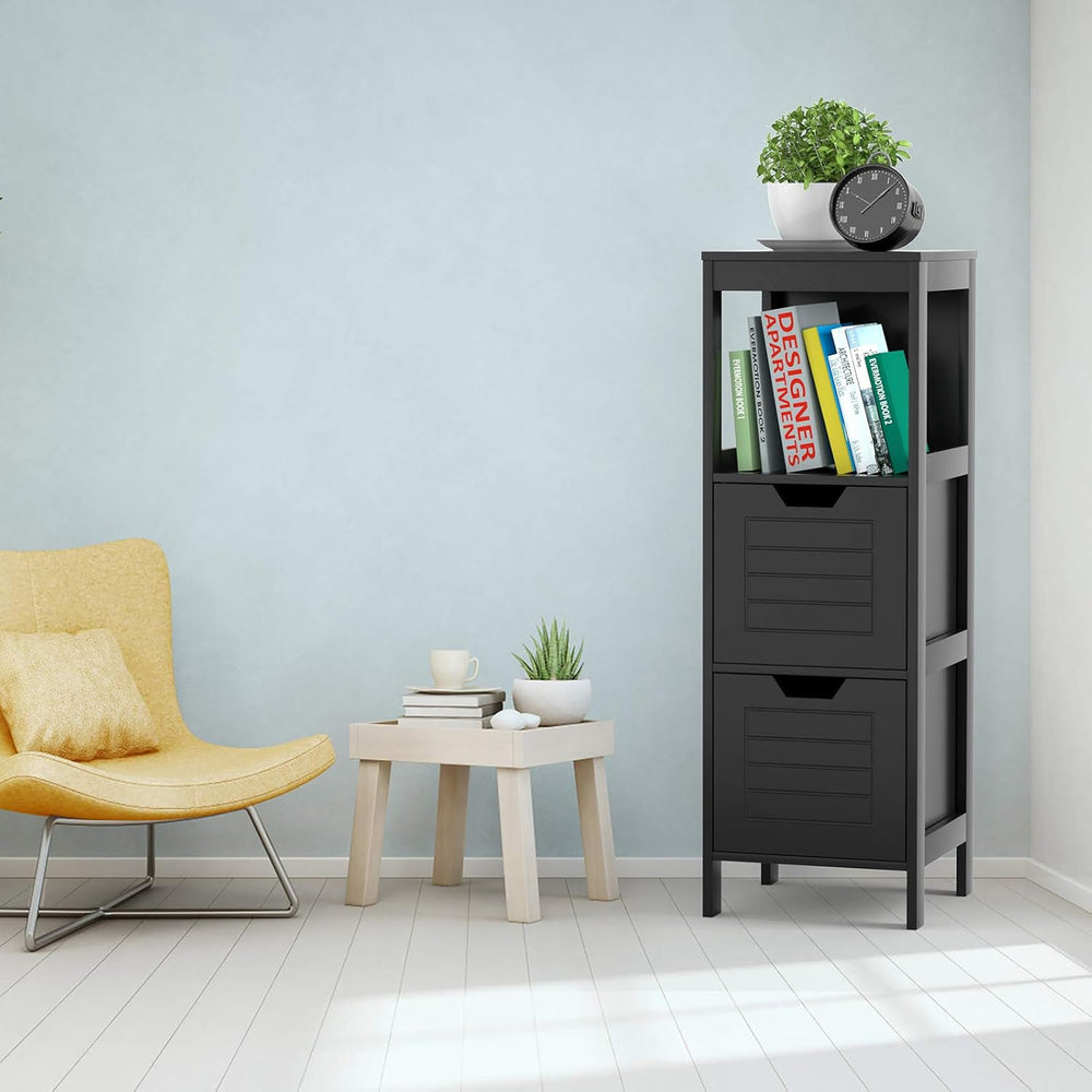 DORTALA Bathroom Storage Cabinet, Multifunctional Wooden Storage Rack Organiz...