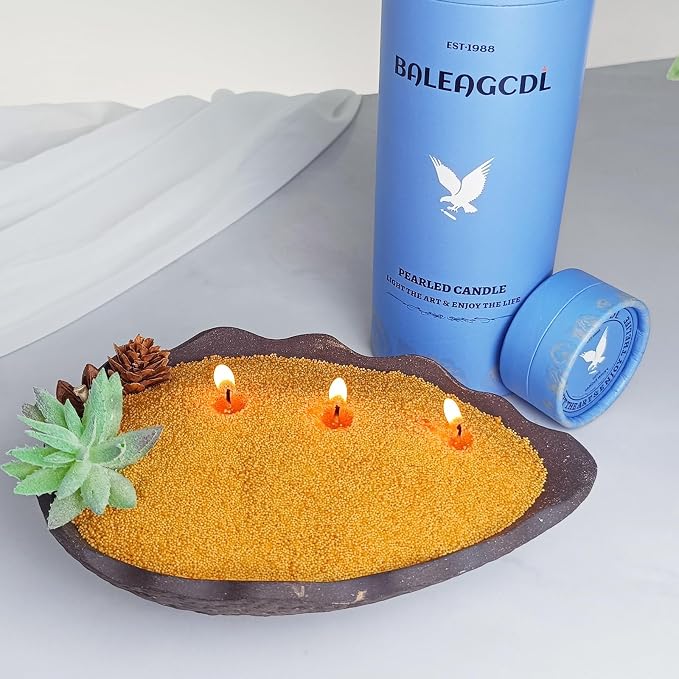 Osmanthus Scented Pumpkin Pearled Candle 18oz Luxury Sand Candle Granulated Wax - Image 6