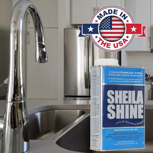 Sheila Shine 1 Quart Can Stainless Steel Cleaner and Polish, Protects Household - Image 2