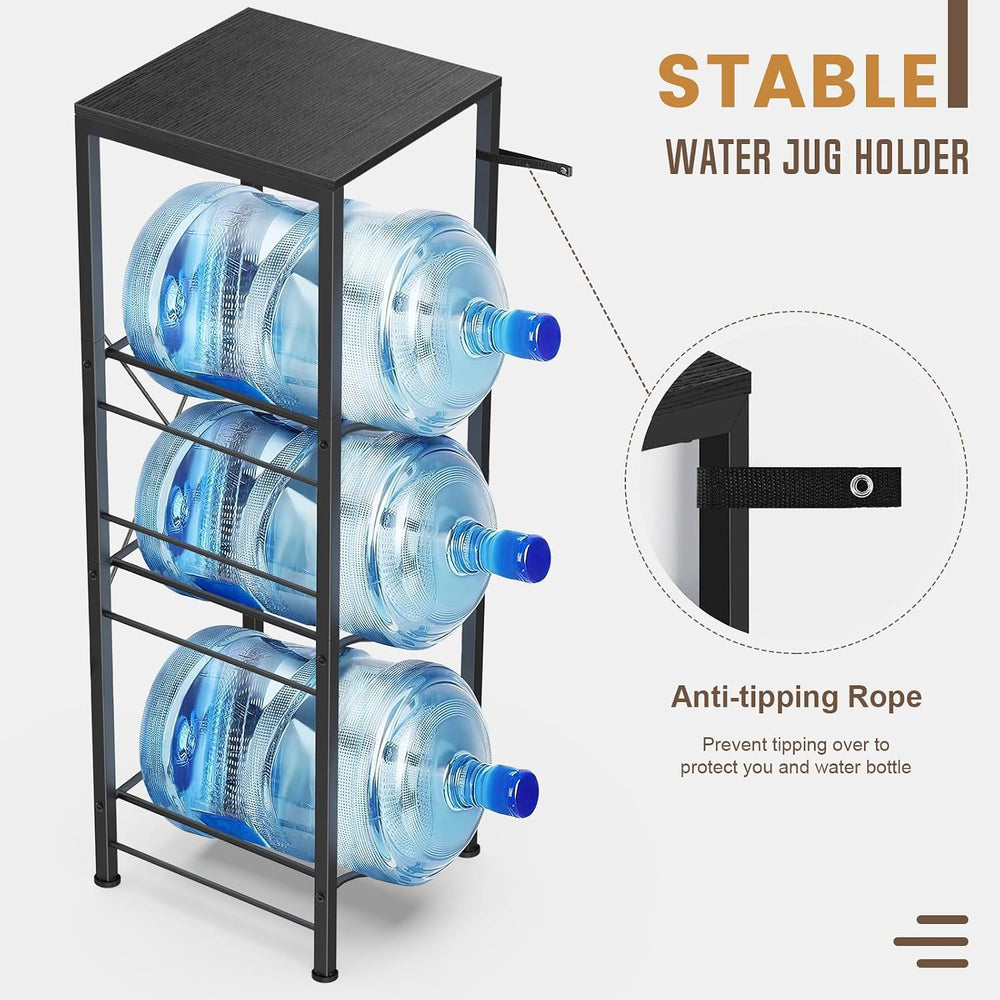 Housolution 3-tier 5 Gallon Water Jug Holder with Storage Shelve