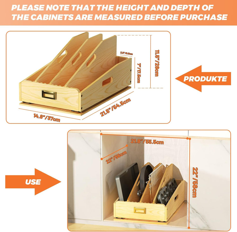 Pull Out Organizer for Cabinets, Baking Sheet Organizer