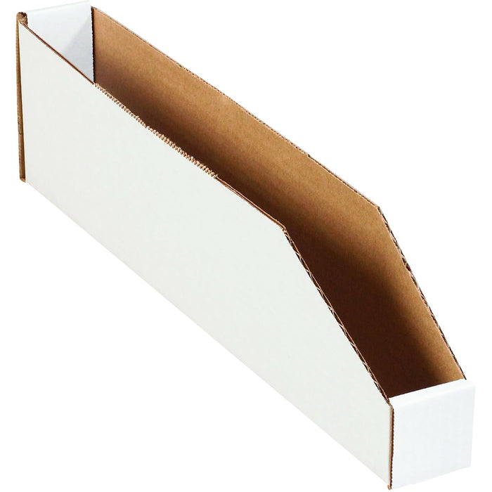 Ship Now Supply SNBINMT224 Open Top Bin Boxes, 2" x 24" x 4-1/2", Width, 4.5" Height, 24" Length, White (Pack of 50)