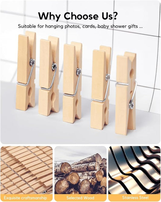 Clothes Pins Wooden Clothespins - Image 2