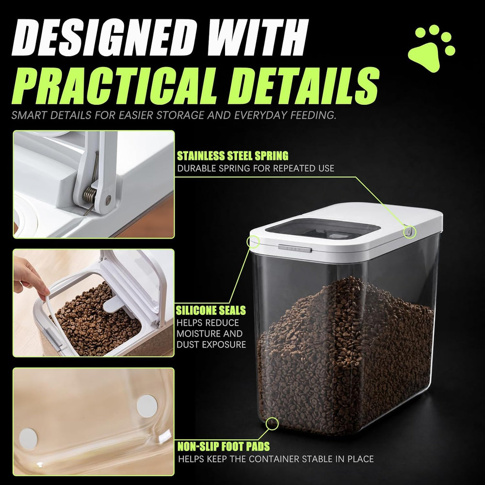 LivLab Mker Pet Food Storage Containers With Lids & Scooper