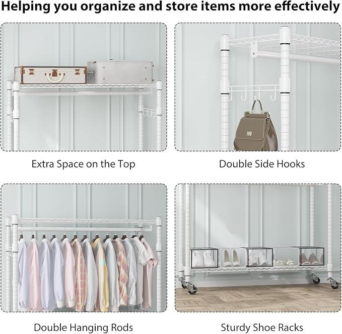 Homdox 3 Tier Heavy Duty Garment Rack - Image 7