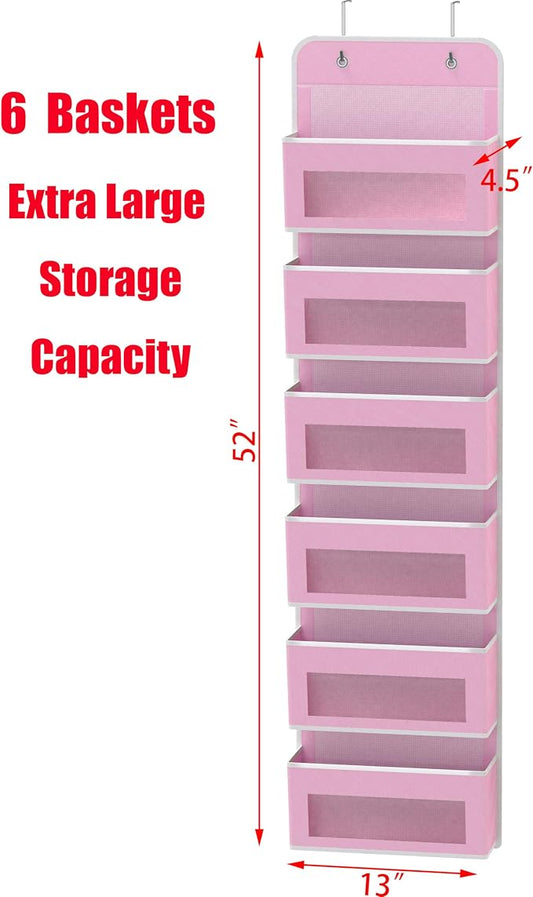 Simple Houseware 6 Clear Window Pocket Over Closet Door Storage Hanging - Image 2