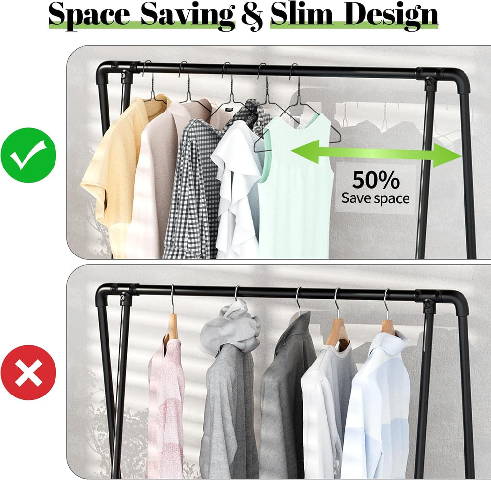 Wire Metal Clothes Hangers Bulk 100 Pack, Slim Space Saving Black