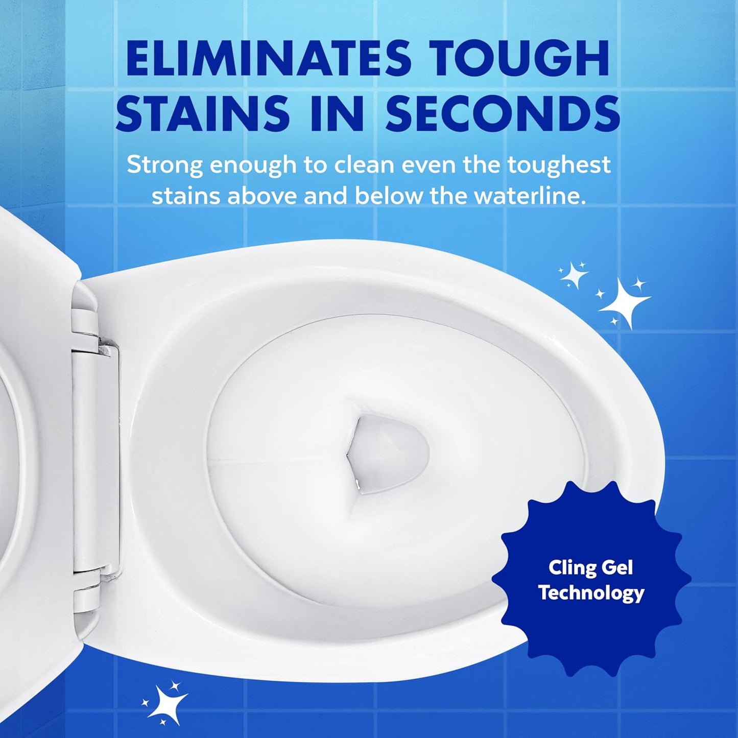 Lysol Toilet Bowl Cleaner Clinging Gel, Power, 24 oz, 2 Pack | Disinfecting, Sanitizing, Deodorizing, Septic Safe, Bleach Free, For Toilet Rings, Limescale, & Hard Water, Bathroom Cleaner