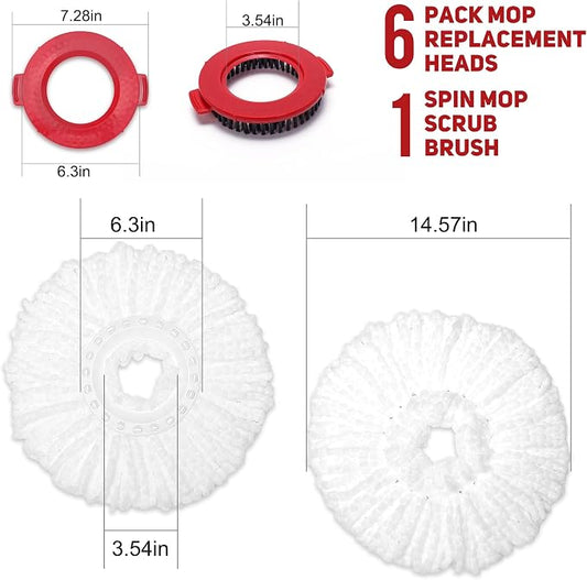 6-Pack White Mop Replacement Heads - Image 2