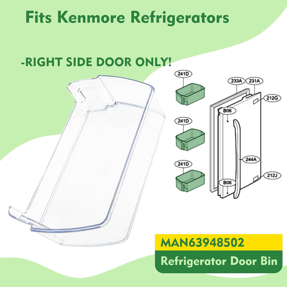 MAN63948502 Door Shelf Bin,Bin Basket Shelf