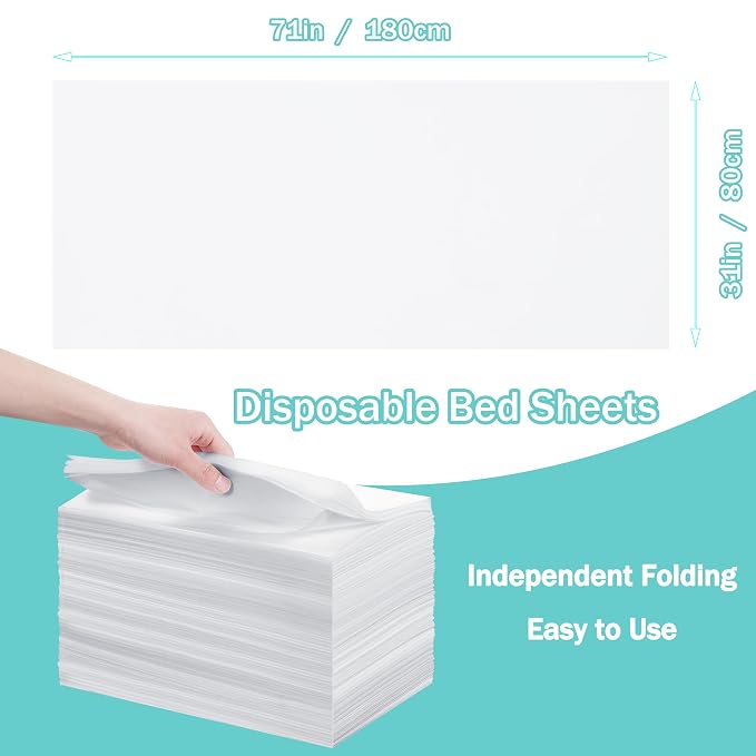 Disposable Bed Sheets for Massage Table 200 Pcs 31" x 71" Waterproof Massage - Image 7