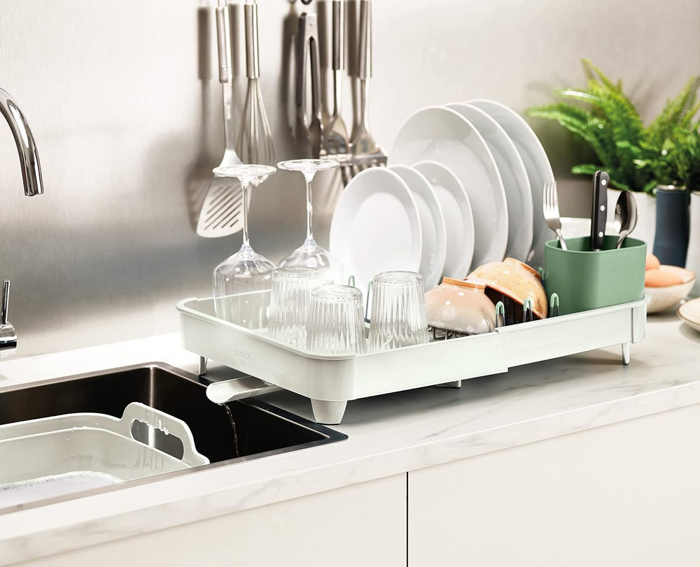 Joseph Joseph Extend Expandable Dish Drainer Rack with Removable Flatware Hol...