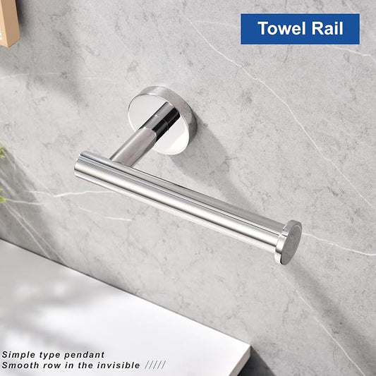 TASTOS Toilet Paper Holder SUS304 Stainless Steel Round Size Polished Chrome 2 - Image 2