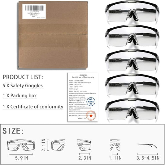 Safety Glasses, Lightweight Fog-Proof Safety Goggles - Image 2