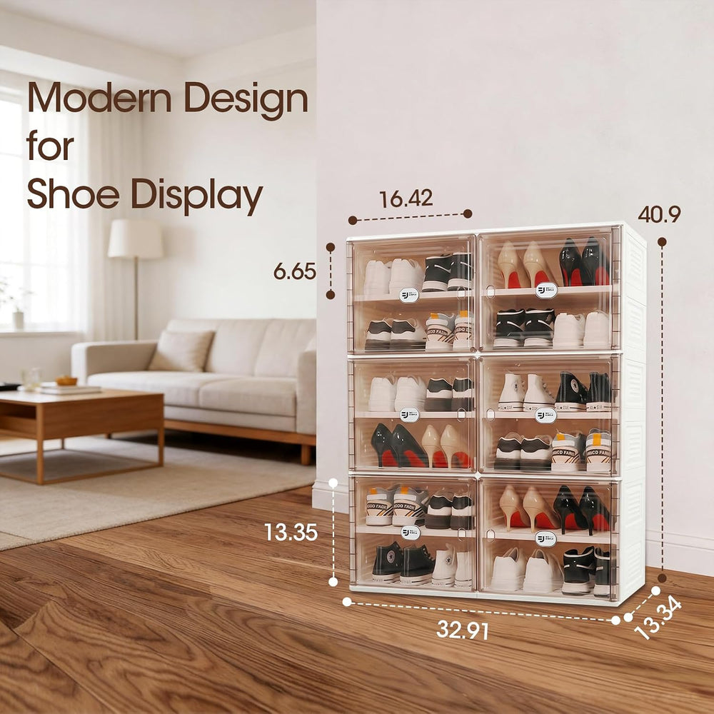White Shoe Rack Organizer for 24 Pairs of Folding Design