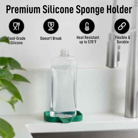 Zulay Kitchen Small Silicone Sponge Holder – Space-Saving Sink Organizer Tray - Image 2