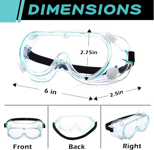 Yunsailing Protective Safety Goggles Lab Over Glasses Clear Anti Fog Eye - Image 2