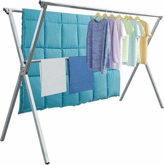 Clothes Drying Racks 81.5-83 Inches Folding Outdoor Indoor Drying Rack Clothing - Image 7