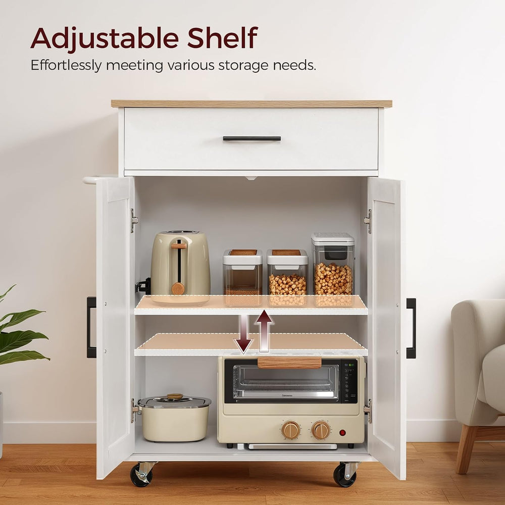 MAHANCRIS Kitchen Island on Wheels with Drop Leaf, Folding Countertop Kitchen...