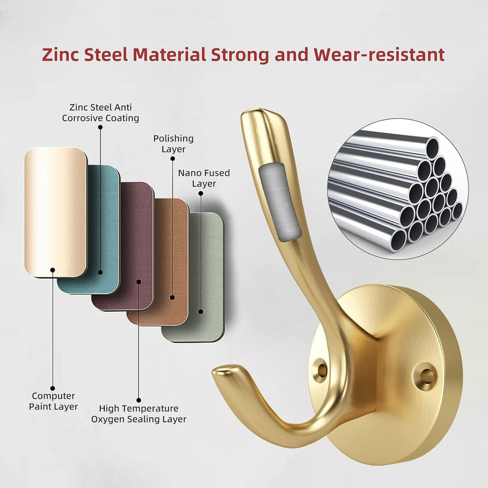 Coat Hooks for Hanging Coat Hooks for Wall Mounted Brass Wall Hooks Heavy Dut...