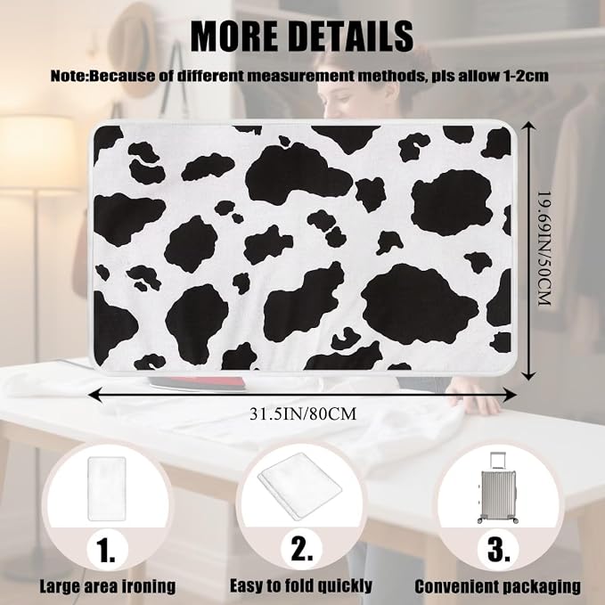 Cow Print Ironing Mat Portable Ironing Pad, Table Top, Countertop, Heat - Image 7