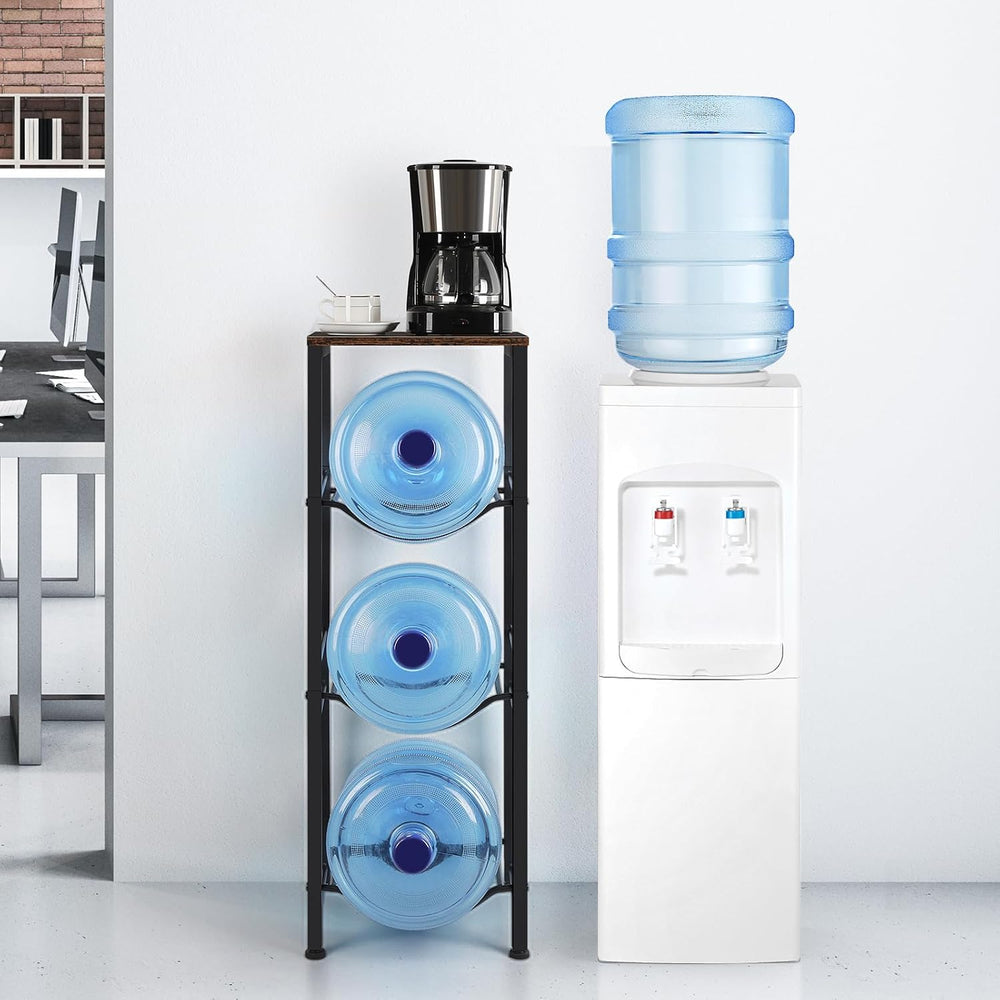 MOOACE 5 Gallon Water Jug Holder, 3 Tier Water Bottle Holder with Storage She...
