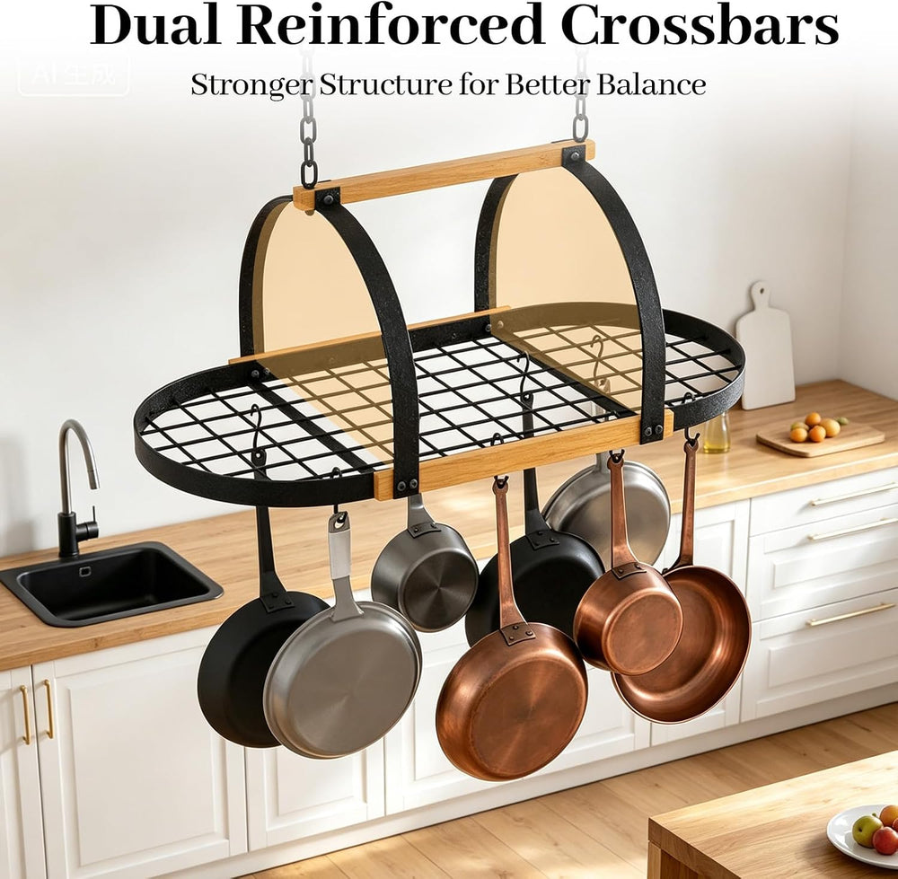 39-Inch Heavy Duty Hanging Pot Rack, Ceiling Mount, 130 lb Capacity