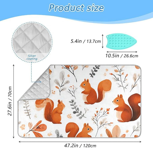 Squirrels and Fall Leaves Ironing Mat - Image 2