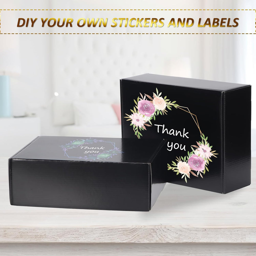 HORLIMER 12x9x4 inches Shipping Boxes Set of 20, Black Medium Corrugated Card...