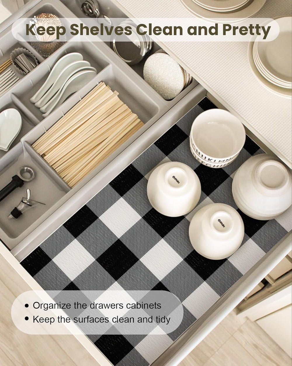 Shelf Drawer Liners for Kitchen Cabinet Non-Adhesive 17.5In x 20FT