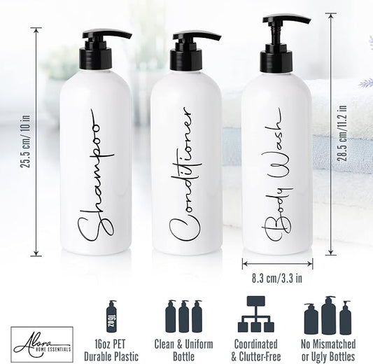 Alora 32oz Reusable Shampoo and Conditioner Bottles - Image 2