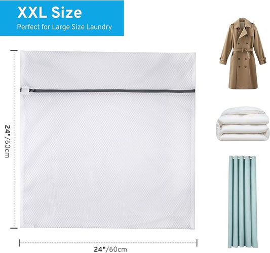 2 Pack XXL Durable Honeycomb Mesh Laundry Bags - Image 2