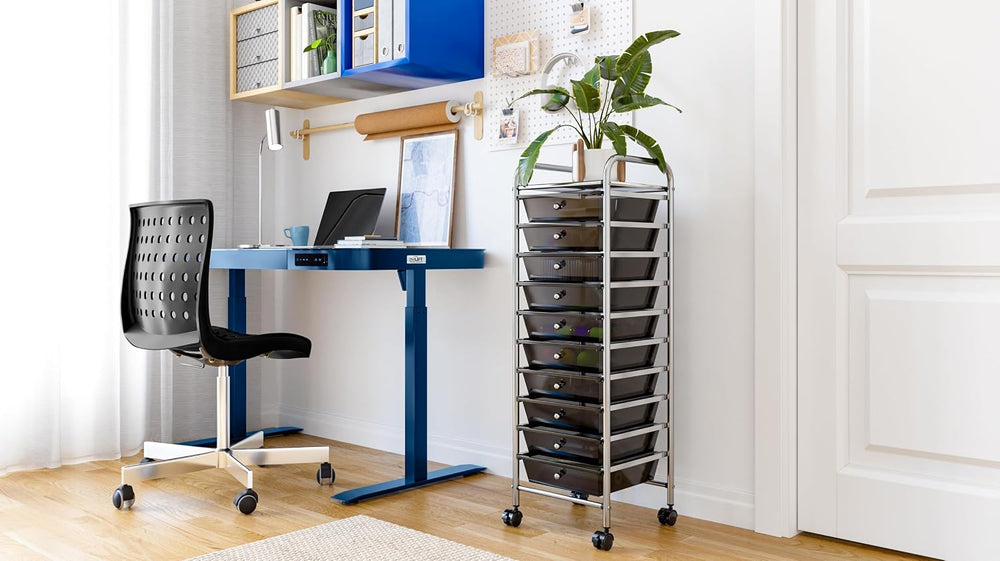 Seville Classics Rolling Utility Organizer Storage Cart, for Home Office, Sch...