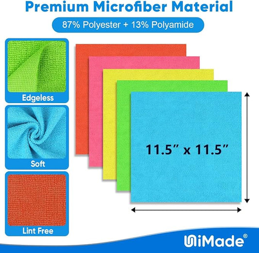 Microfiber Cleaning Cloth, 50PK Reusable Shop Rags Bulk Microfiber Cleaning - Image 2