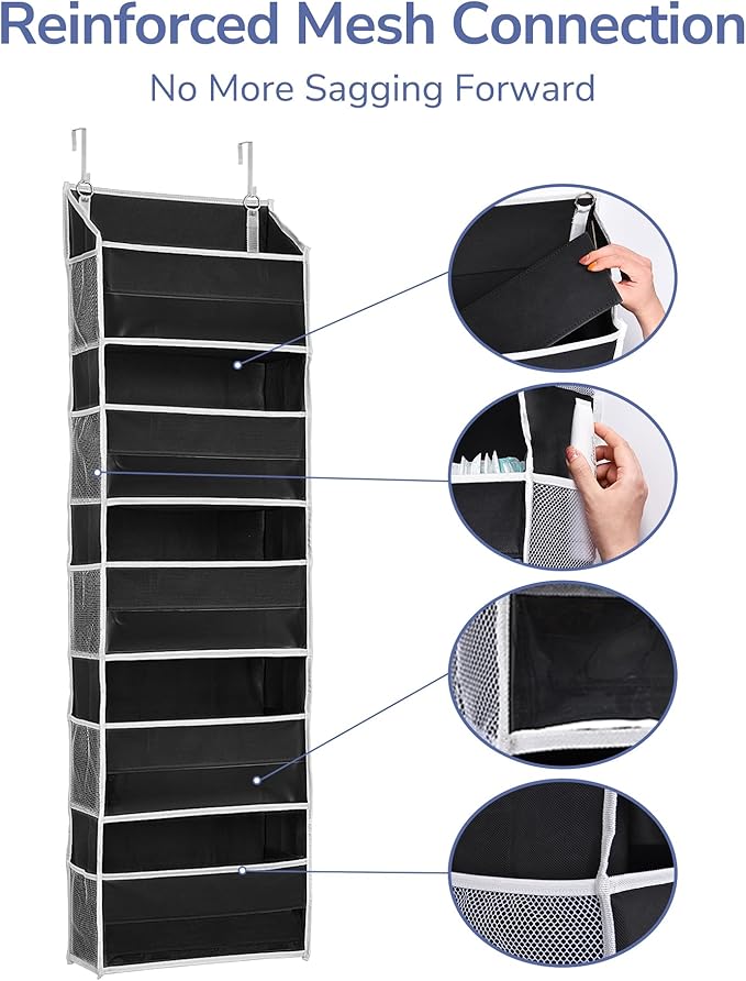 ULG 1 Pack Over The Door Organizer – 5 Shelf Door Organizer Hanging & 10 Side - Image 7