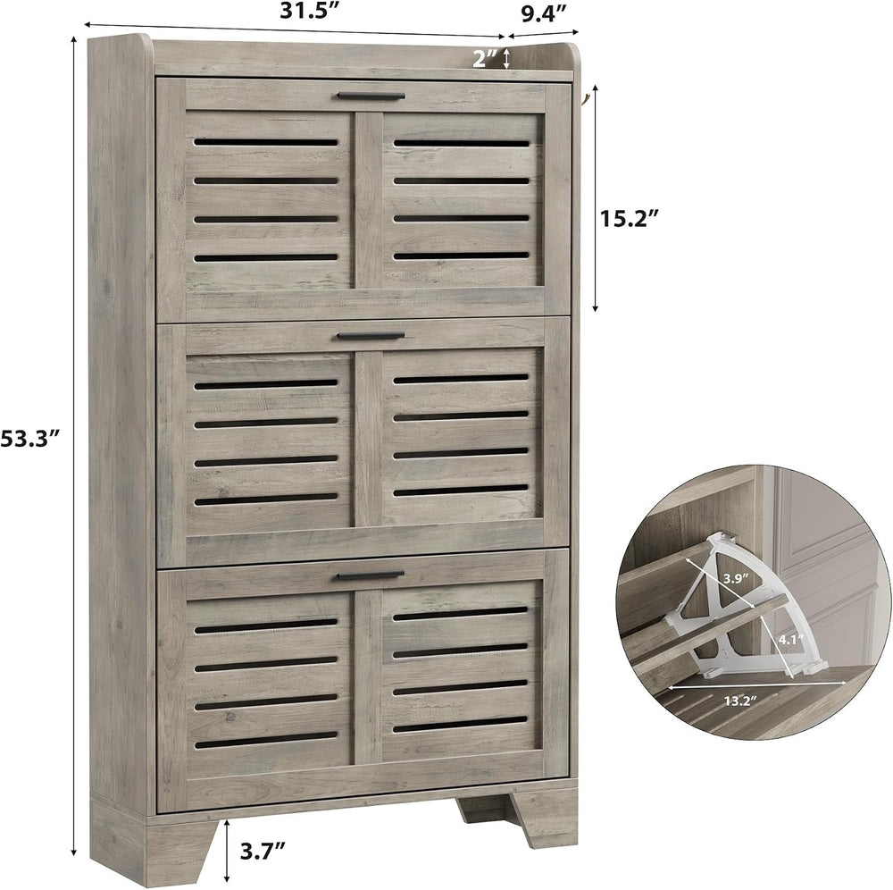 IDEALHOSUE Shoe Cabinet Storage for Entryway, Slim Shoe Storage Cabinet with ...