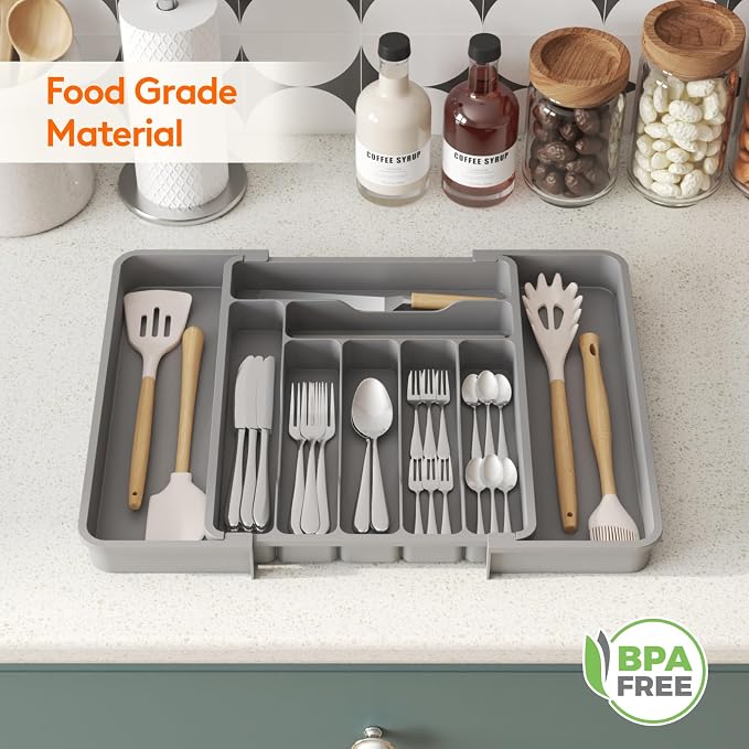 Lifewit Silverware Drawer Organizer, Expandable Utensil Organizer - Image 8