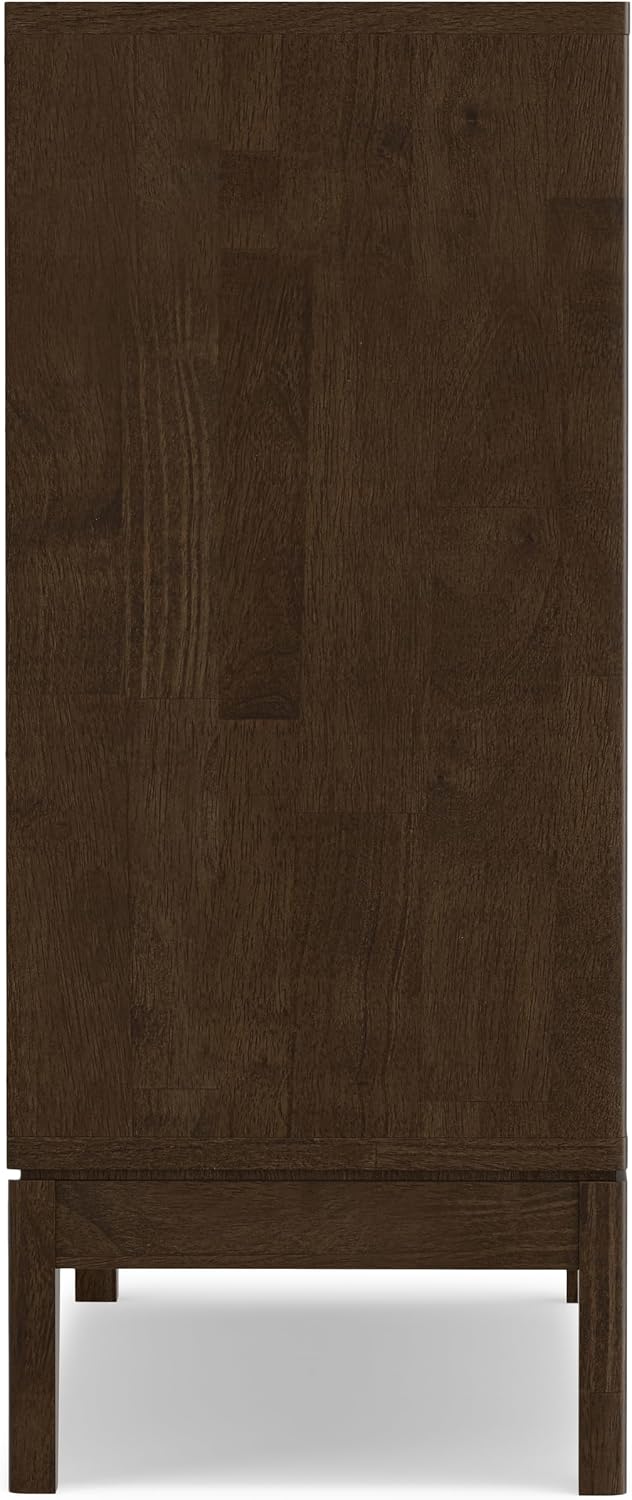SIMPLIHOME Harper 40" Wide Solid Wood Cabinet in Walnut Brown