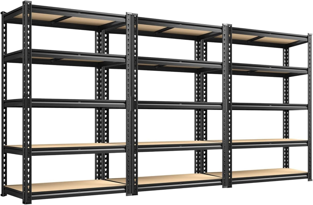 REIBII 3 Pack Garage Shelving for Warehouse, Heavy Duty Metal Shelving